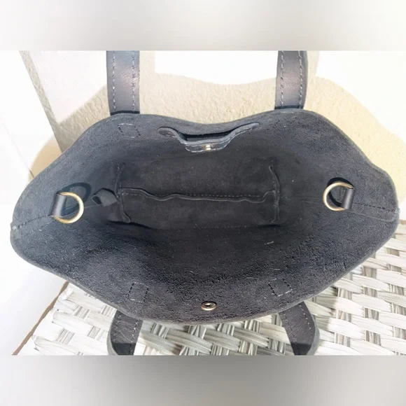 Portland Leather Goods Mini Tote Bag – Black Full-Grain Leather Handbag - Picture 3 of 10